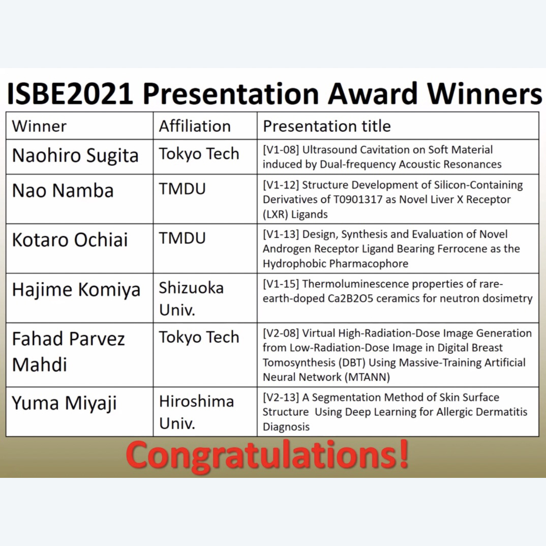 Dr. Mahdi has recieved an award from ISBE2021