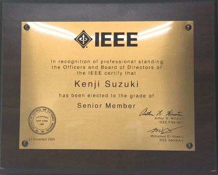 Dr. Suzuki became a Senior Member of IEEE